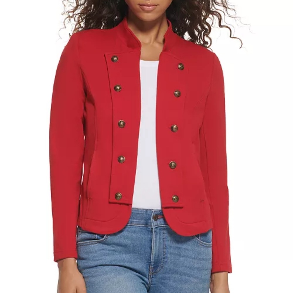 Tommy Hilfiger Bold Red Double-Breasted Blazer